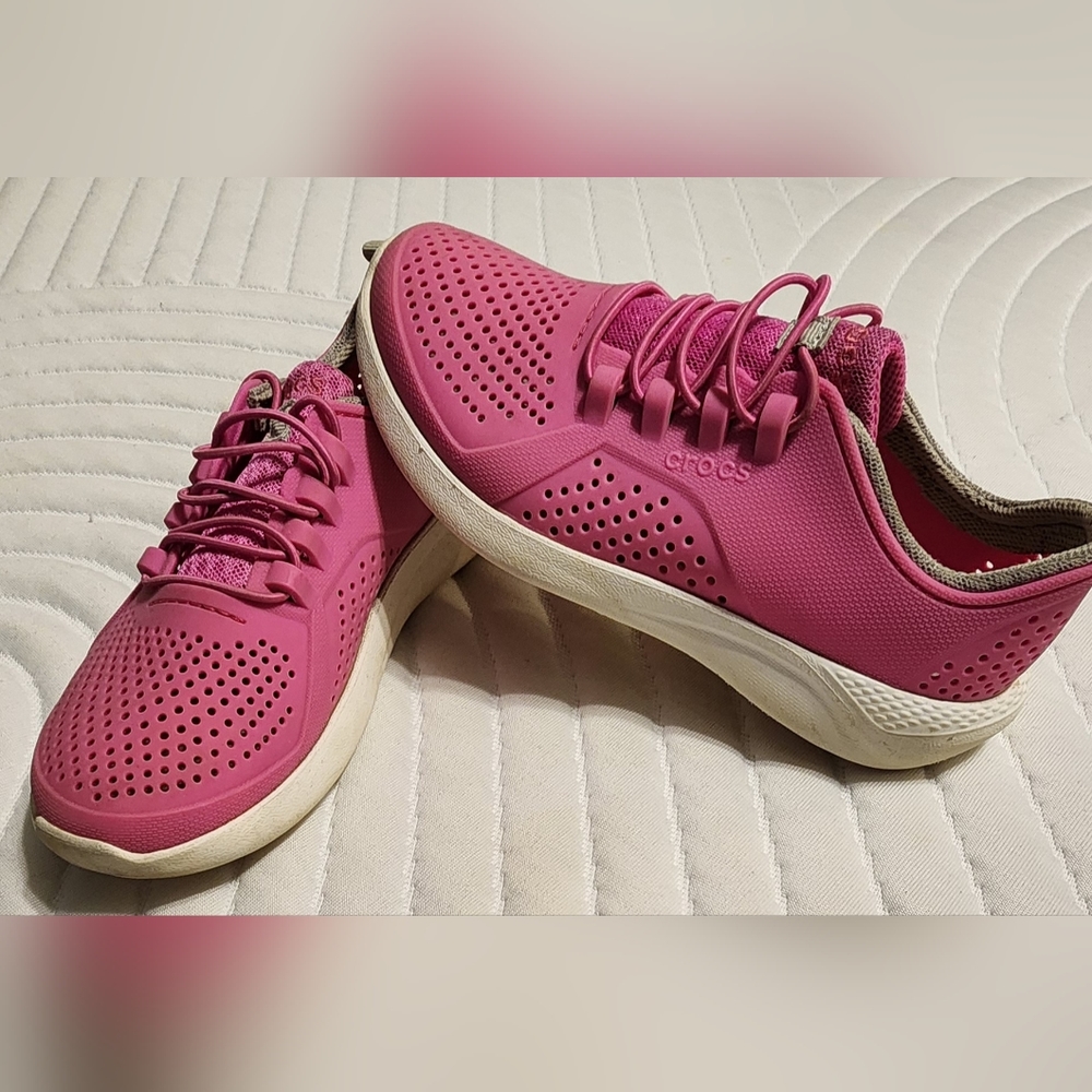 Pink Crocs Tennis Shoes